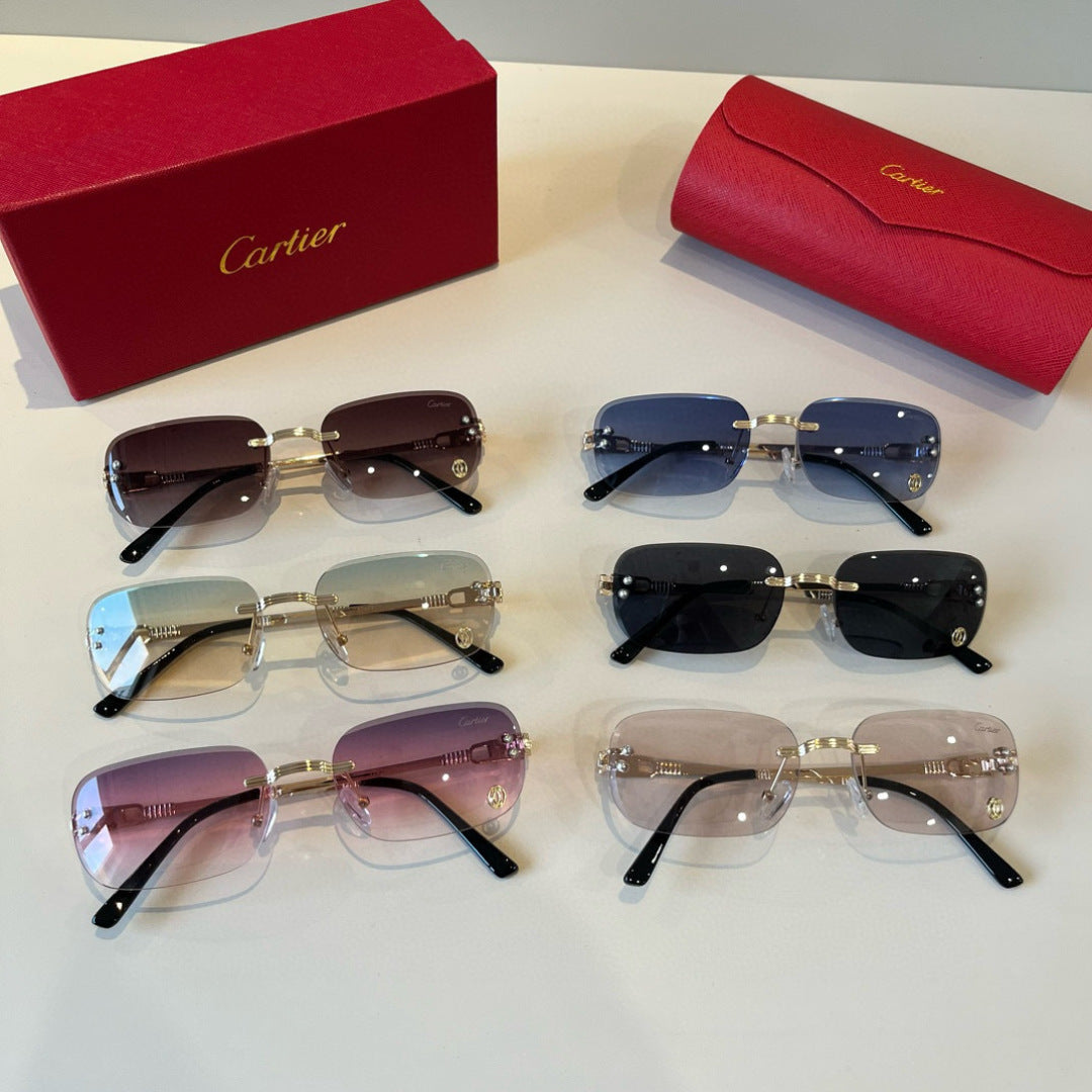 Cartier Lightweight Metal Rimless Red Lens Sunglasses for Men & Women - 487339 - detail image 11