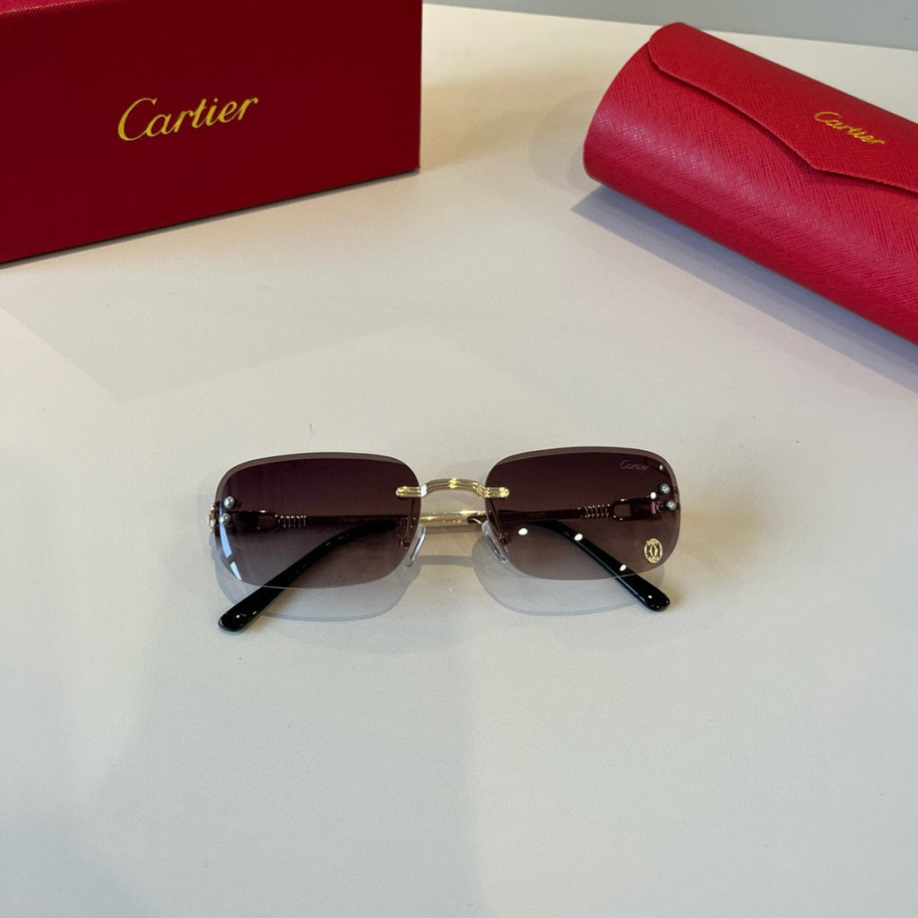 Cartier Lightweight Metal Rimless Red Lens Sunglasses for Men & Women - 487339 - detail image 7