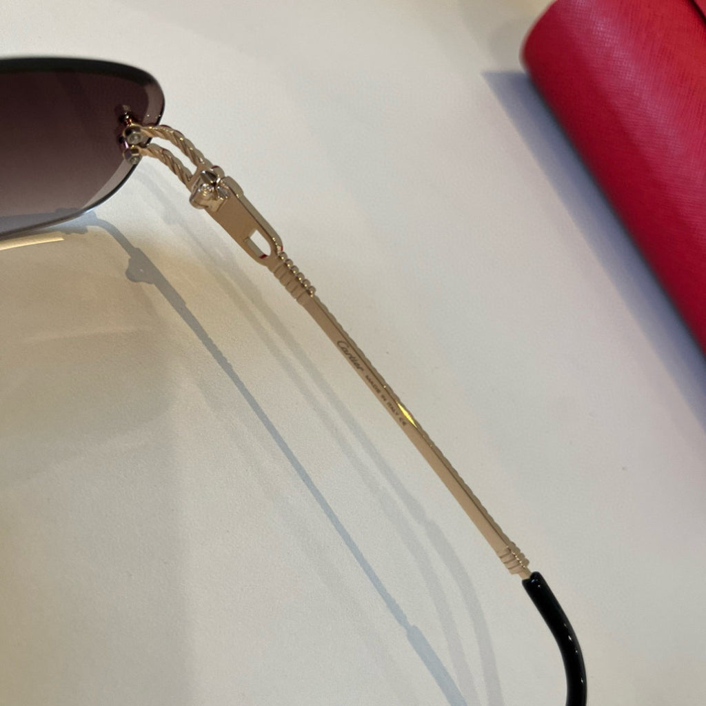 Cartier Lightweight Metal Rimless Red Lens Sunglasses for Men & Women - 487339 - detail image 9