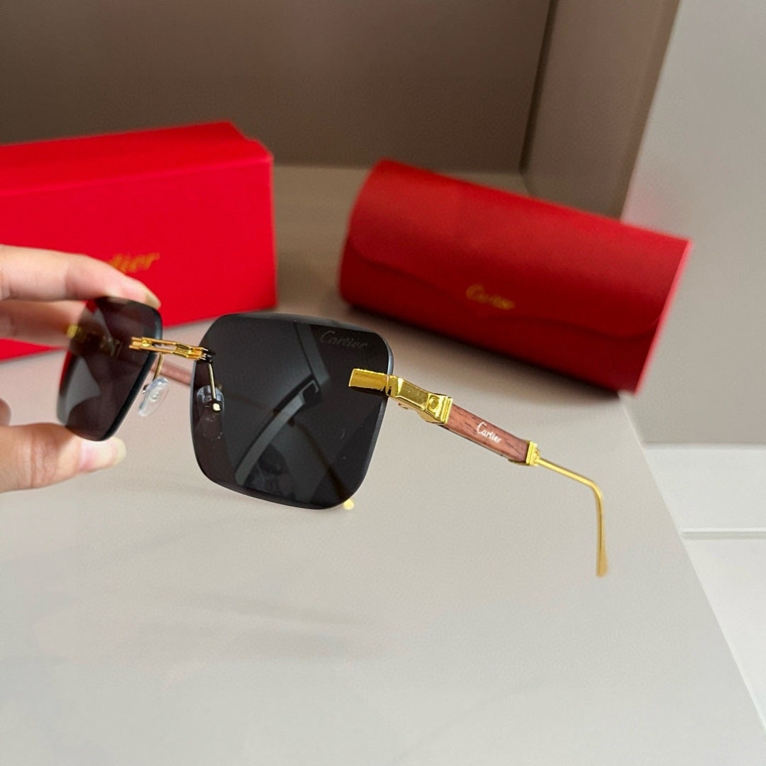 Cartier Lightweight Metal Rimless Silver Lens Sunglasses for Men & Wo - 432363 - detail image 4