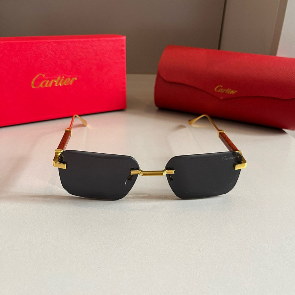 Cartier Lightweight Metal Rimless Silver Lens Sunglasses for Men & Wo - 432363 - detail image 2