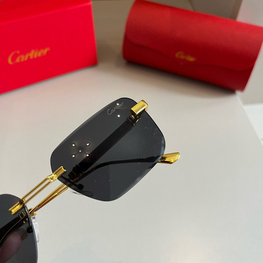 Cartier Lightweight Metal Rimless Silver Lens Sunglasses for Men & Wo - 432363 - detail image 8