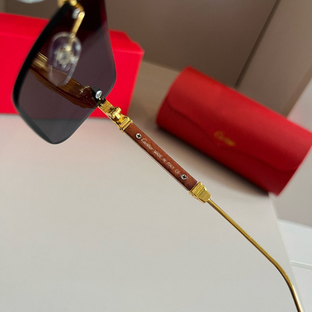 Cartier Lightweight Metal Rimless Silver Lens Sunglasses for Men & Wo - 432363 - detail image 9