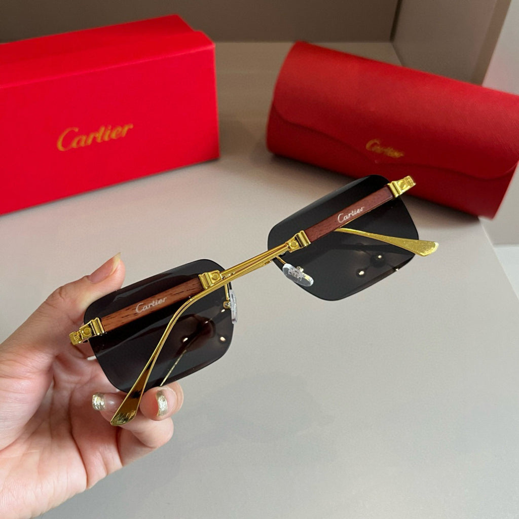 Cartier Lightweight Metal Rimless Silver Lens Sunglasses for Men & Wo - 432363 - detail image 5
