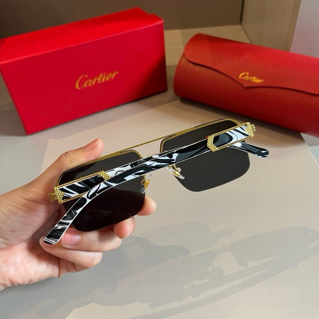 Cartier Lightweight Metal Rimless Gold Lens Sunglasses for Men & Wome - 415908 - detail image 7