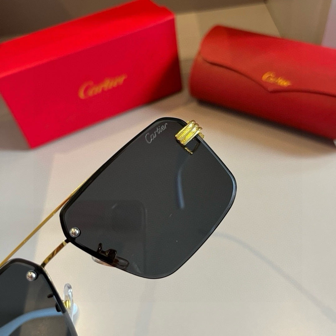 Cartier Lightweight Metal Rimless Gold Lens Sunglasses for Men & Wome - 432209 - detail image 3
