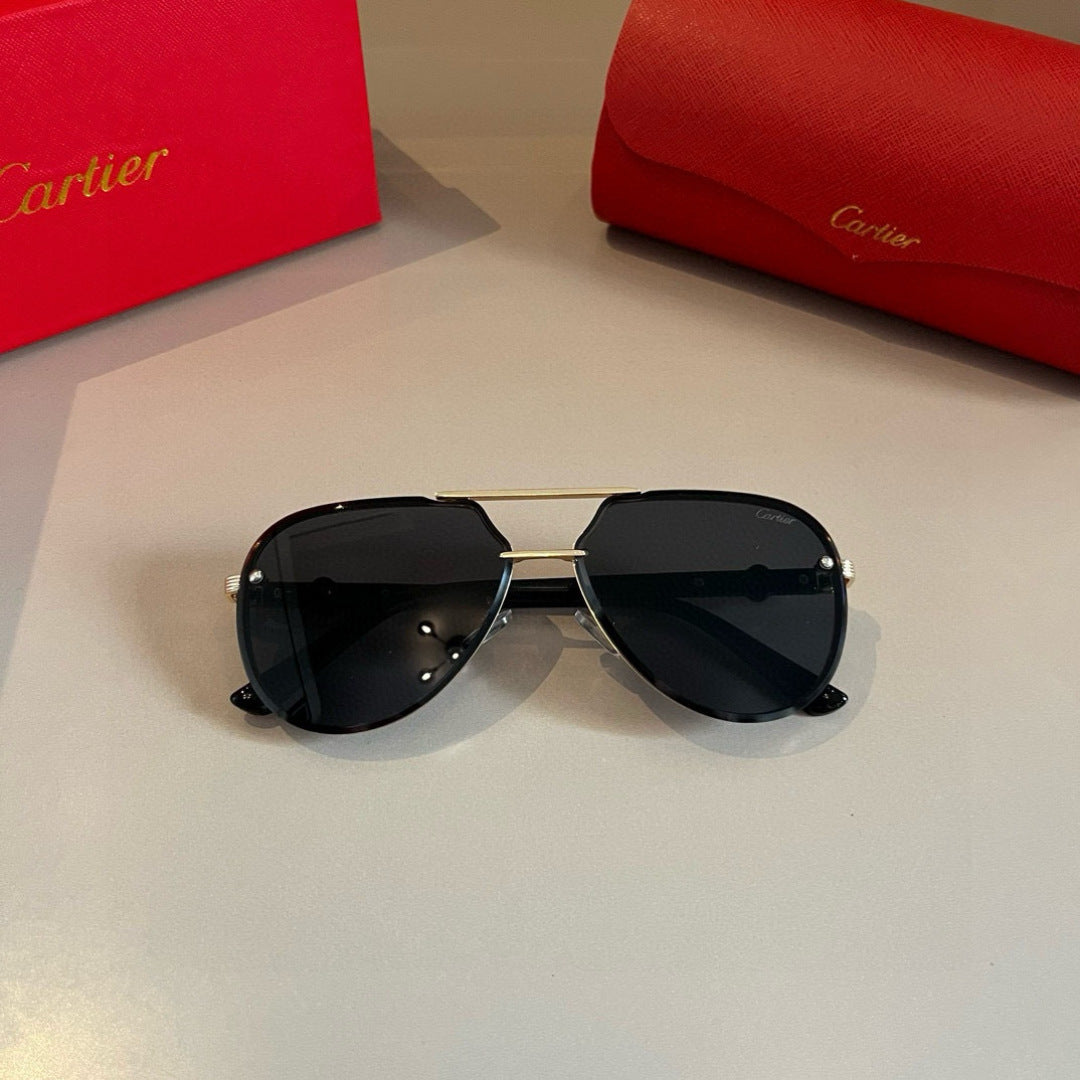 Cartier Metal Fashion Gold Lens Sunglasses for Men & Women - detail image 8