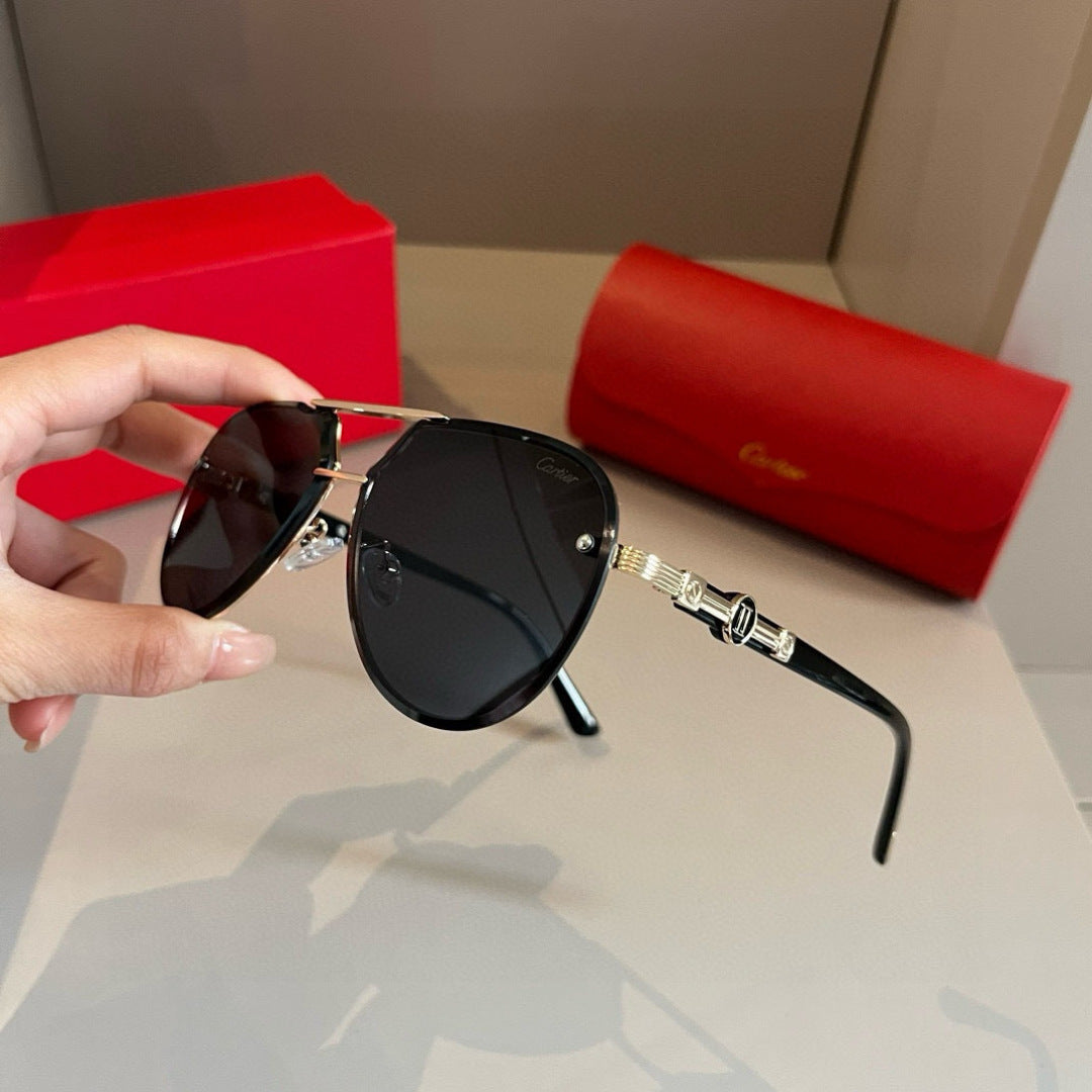 Cartier Metal Fashion Gold Lens Sunglasses for Men & Women - detail image 4