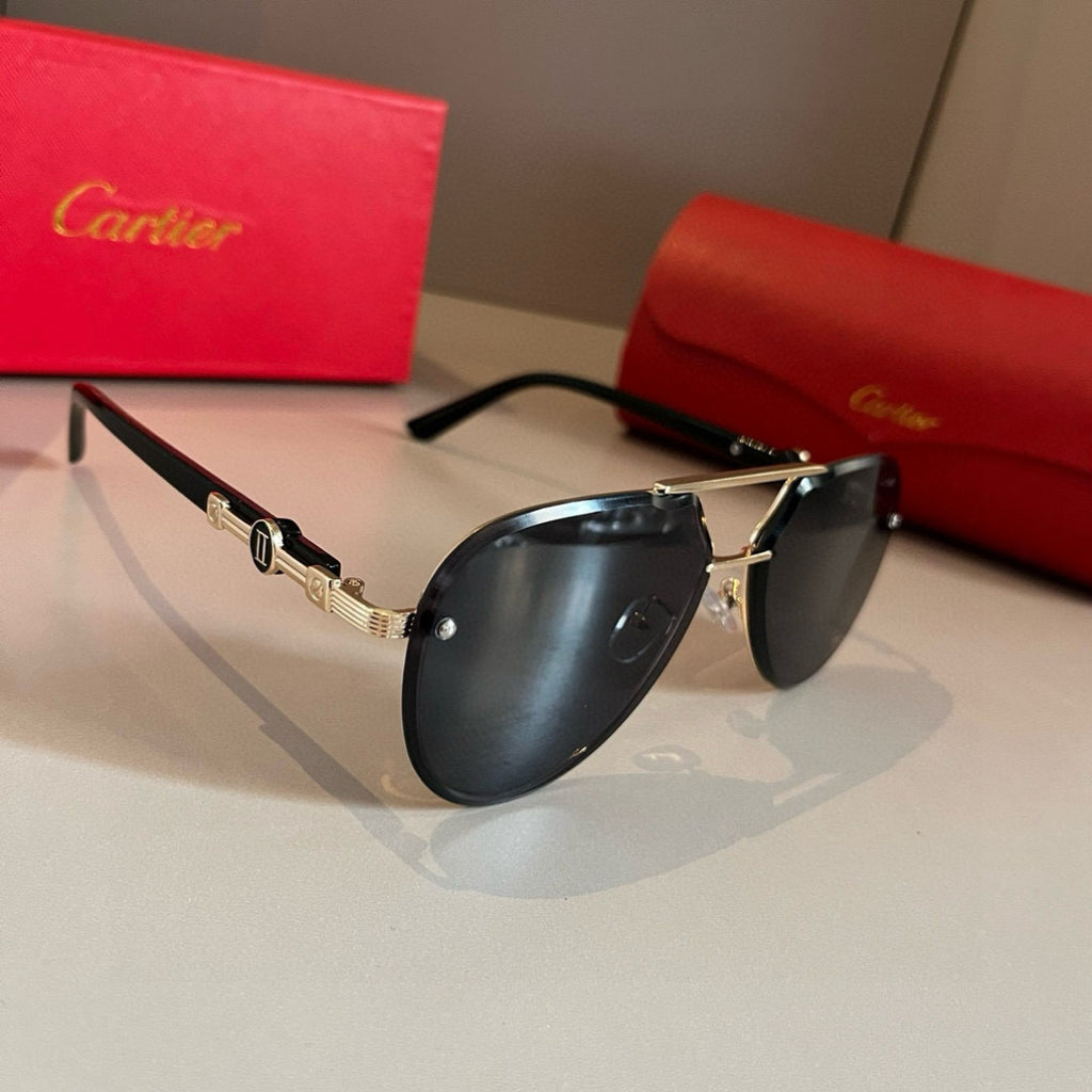 Cartier Metal Fashion Gold Lens Sunglasses for Men & Women - 416005