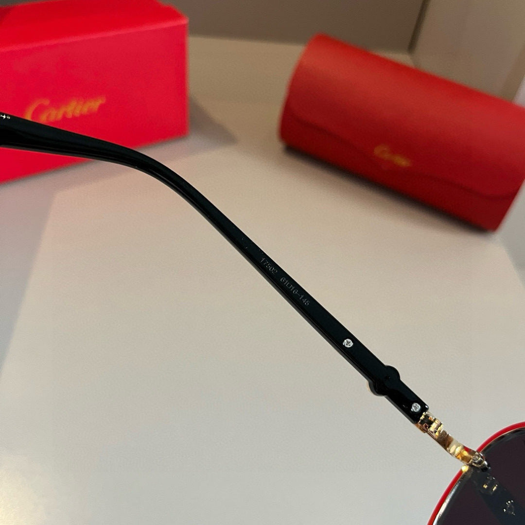 Cartier Metal Fashion Gold Lens Sunglasses for Men & Women - detail image 10