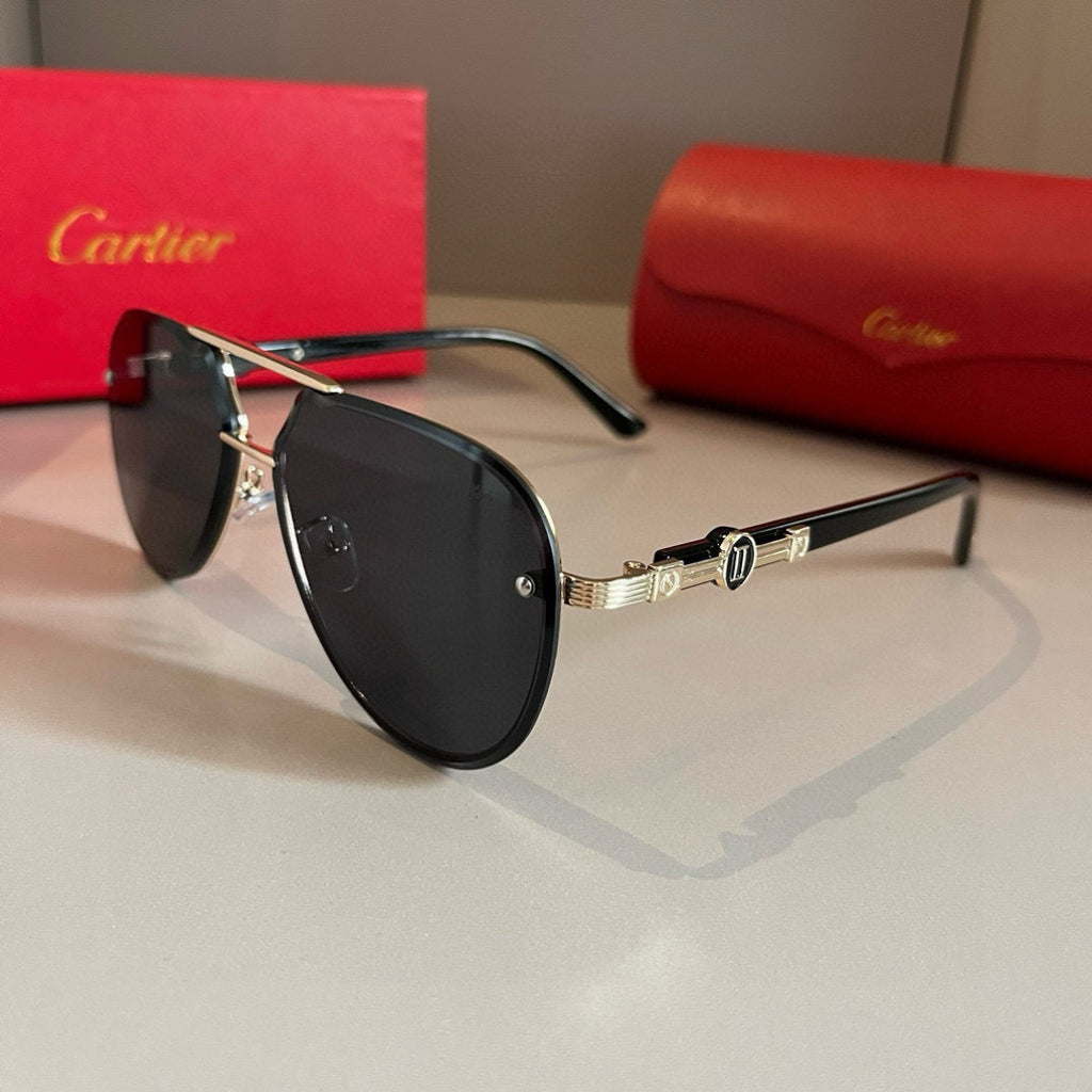 Cartier Metal Fashion Gold Lens Sunglasses for Men & Women - detail image 3