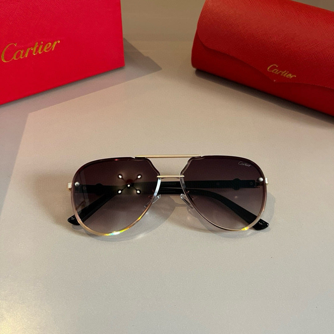 Cartier Metal Fashion Brown Lens Sunglasses for Men & Women - 416006 - detail image 7