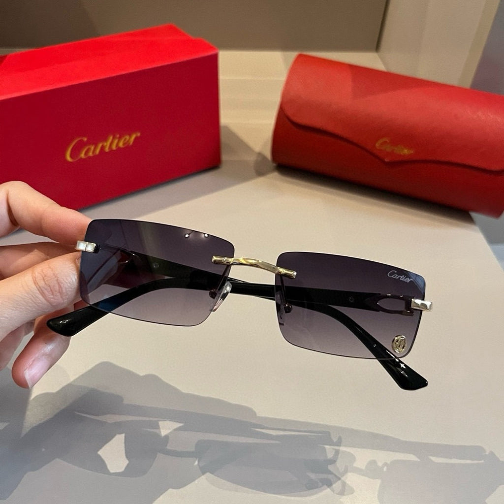 Cartier Lightweight Metal Rimless Silver Lens Sunglasses for Men & Wo - 432296 - detail image 6