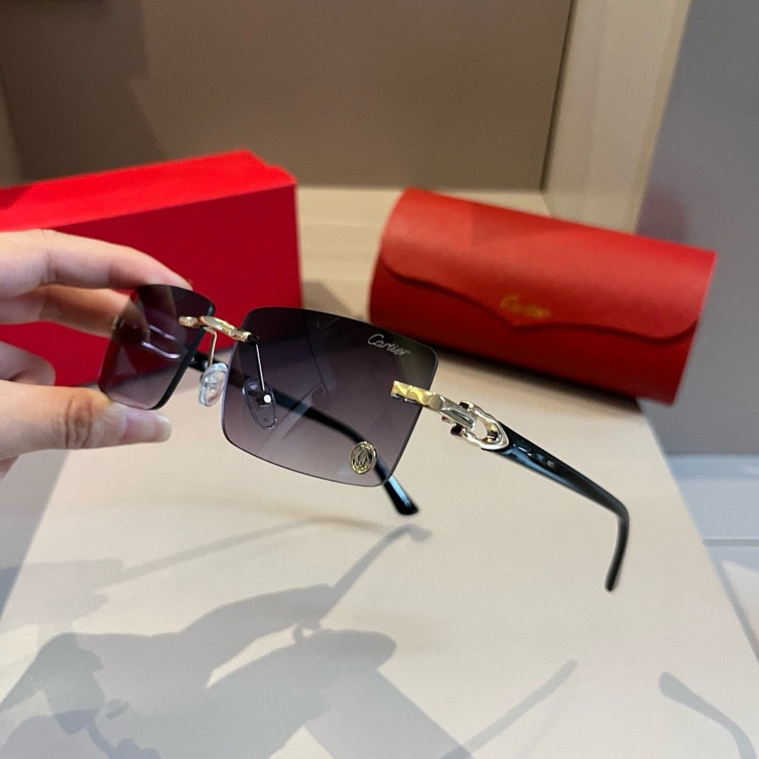 Cartier Lightweight Metal Rimless Silver Lens Sunglasses for Men & Wo - 432296 - detail image 4