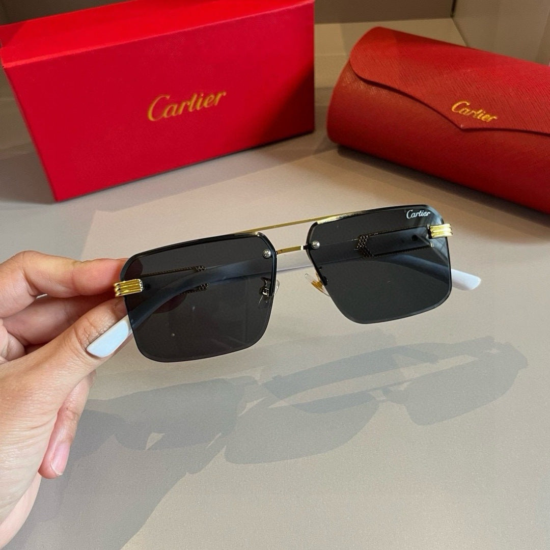 Cartier Lightweight Metal Rimless Gold Lens Sunglasses for Men & Wome - 449509 - detail image 8
