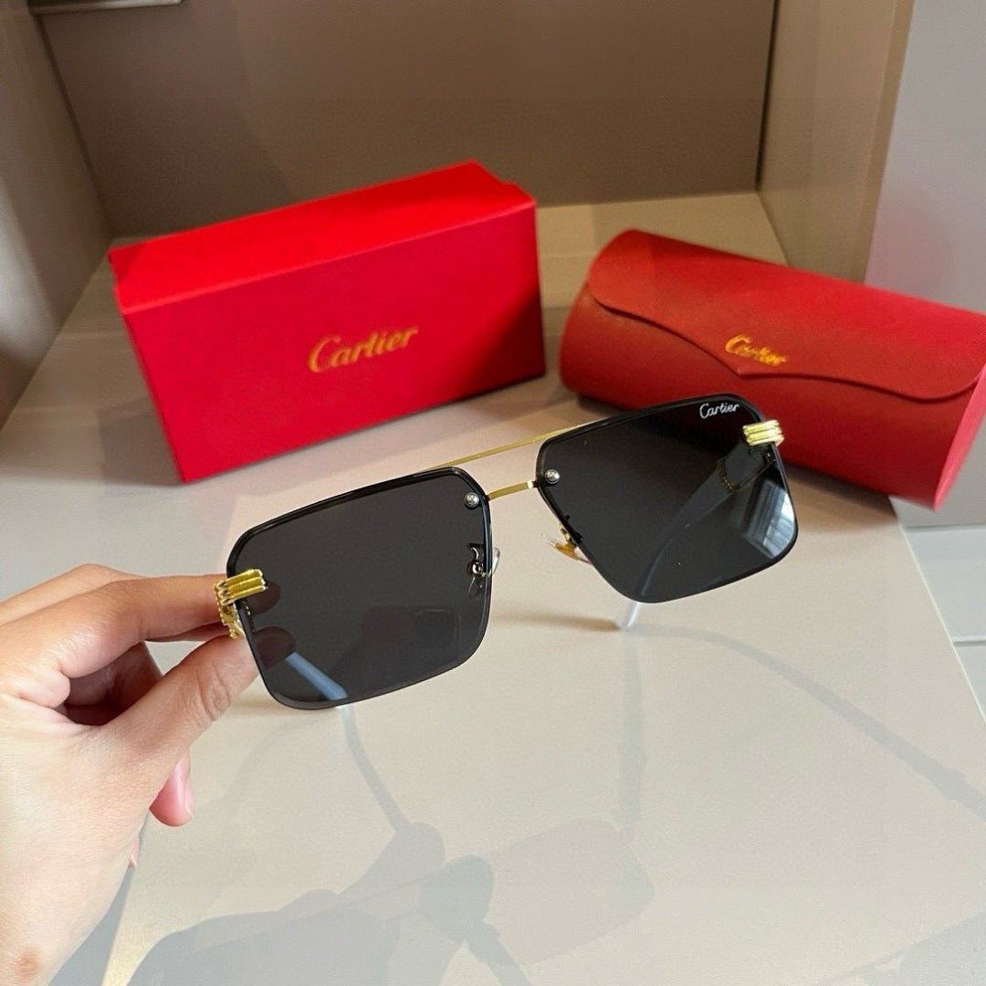 Cartier Lightweight Metal Rimless Gold Lens Sunglasses for Men & Wome - 449509 - detail image 6
