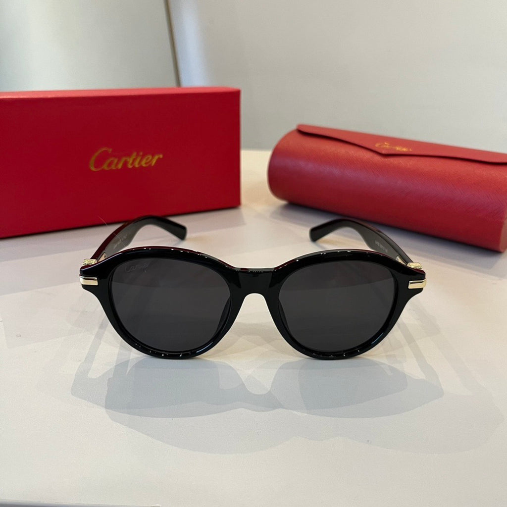 Cartier Lightweight Metal Rimless Black Lens Sunglasses for Men & Wom - 487333 - detail image 2