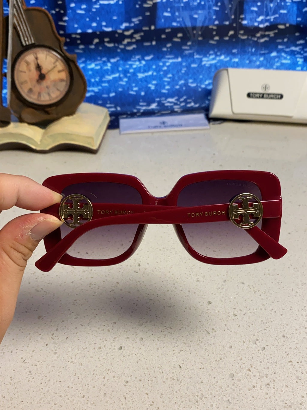 Burberry Square Red Lens Sunglasses for Women - detail image 5