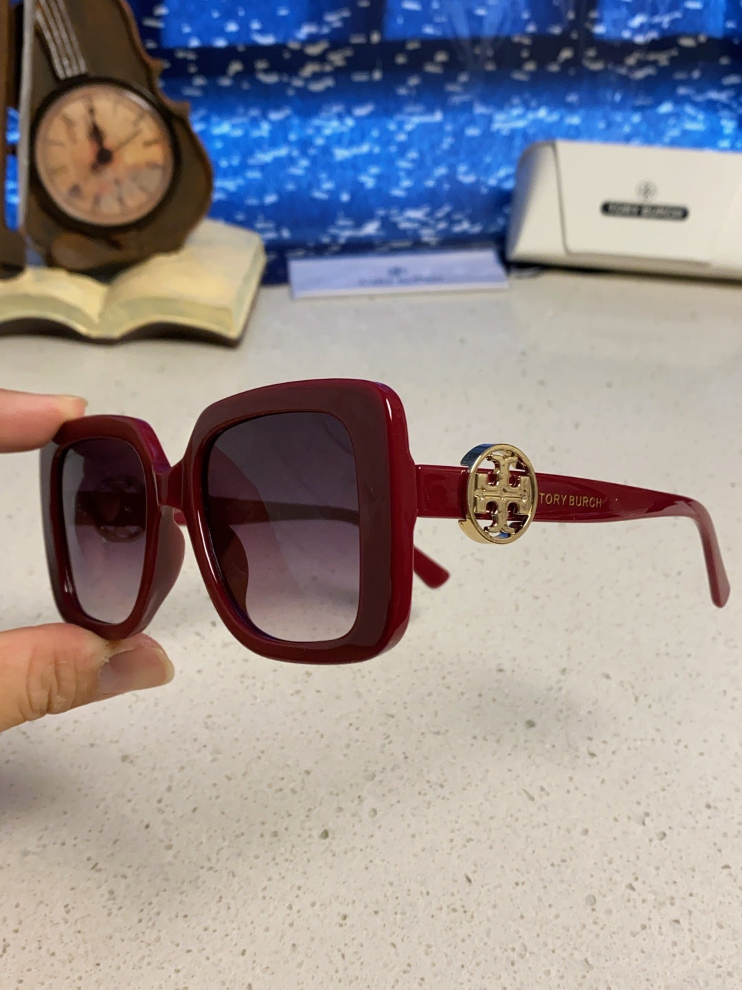 Burberry Square Red Lens Sunglasses for Women - detail image 6