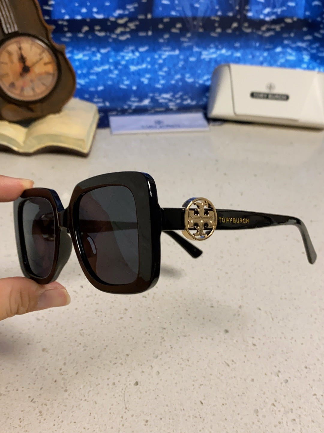 Burberry Square Black Lens Sunglasses for Women - detail image 6