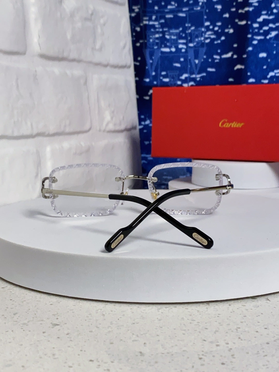 Cartier Metal Square Silver Lens Sunglasses for Men & Women - 487349 - detail image 2