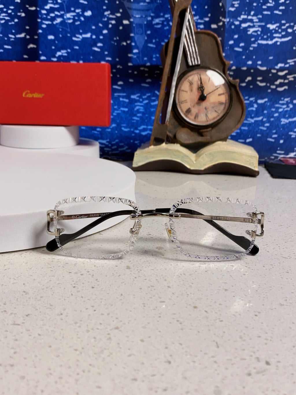 Cartier Metal Square Silver Lens Sunglasses for Men & Women - 487349 - detail image 8