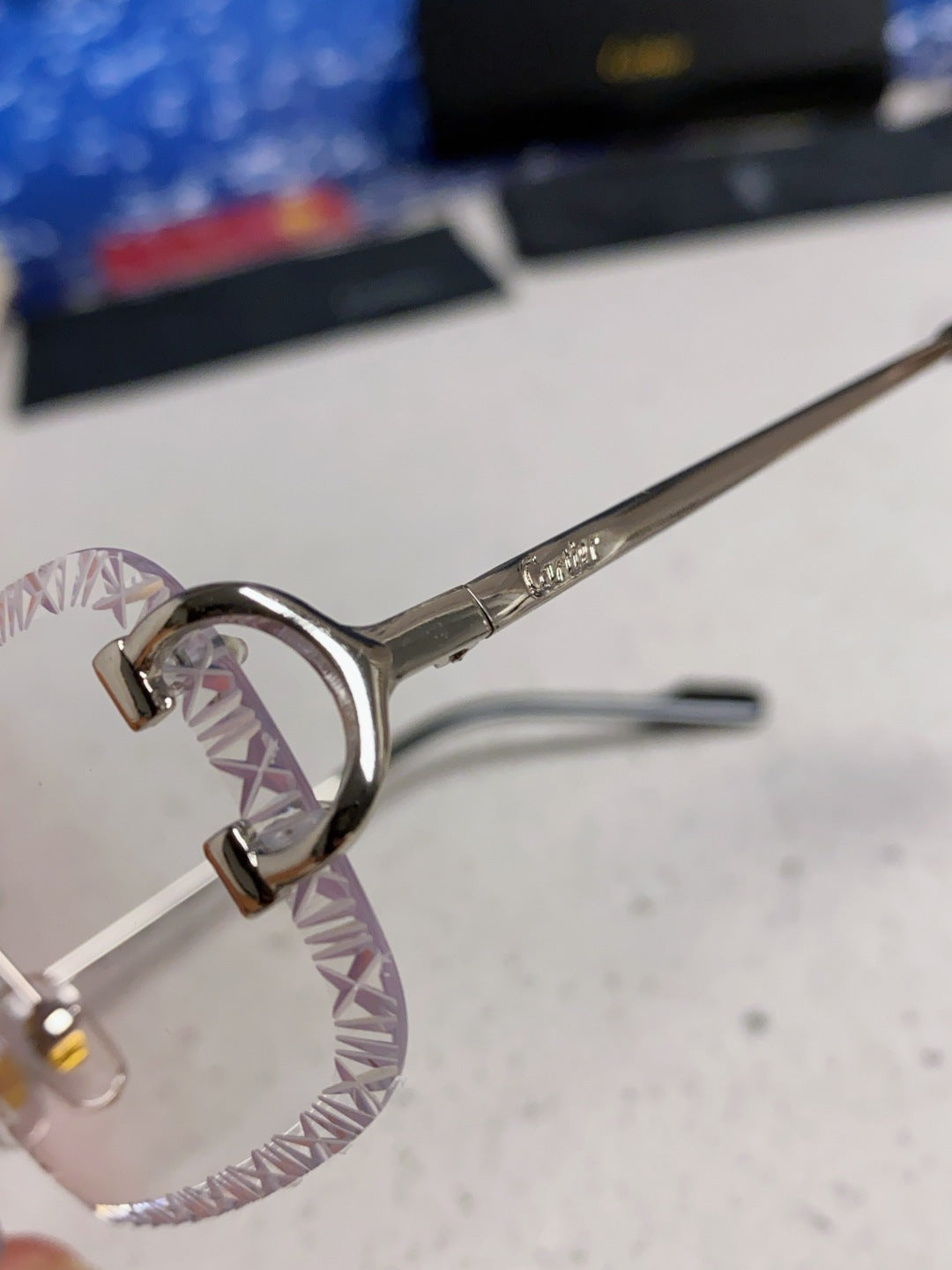 Cartier Metal Square Silver Lens Sunglasses for Men & Women - 487349 - detail image 6