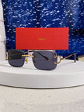 Cartier Metal Square Black Lens Sunglasses for Men & Women
