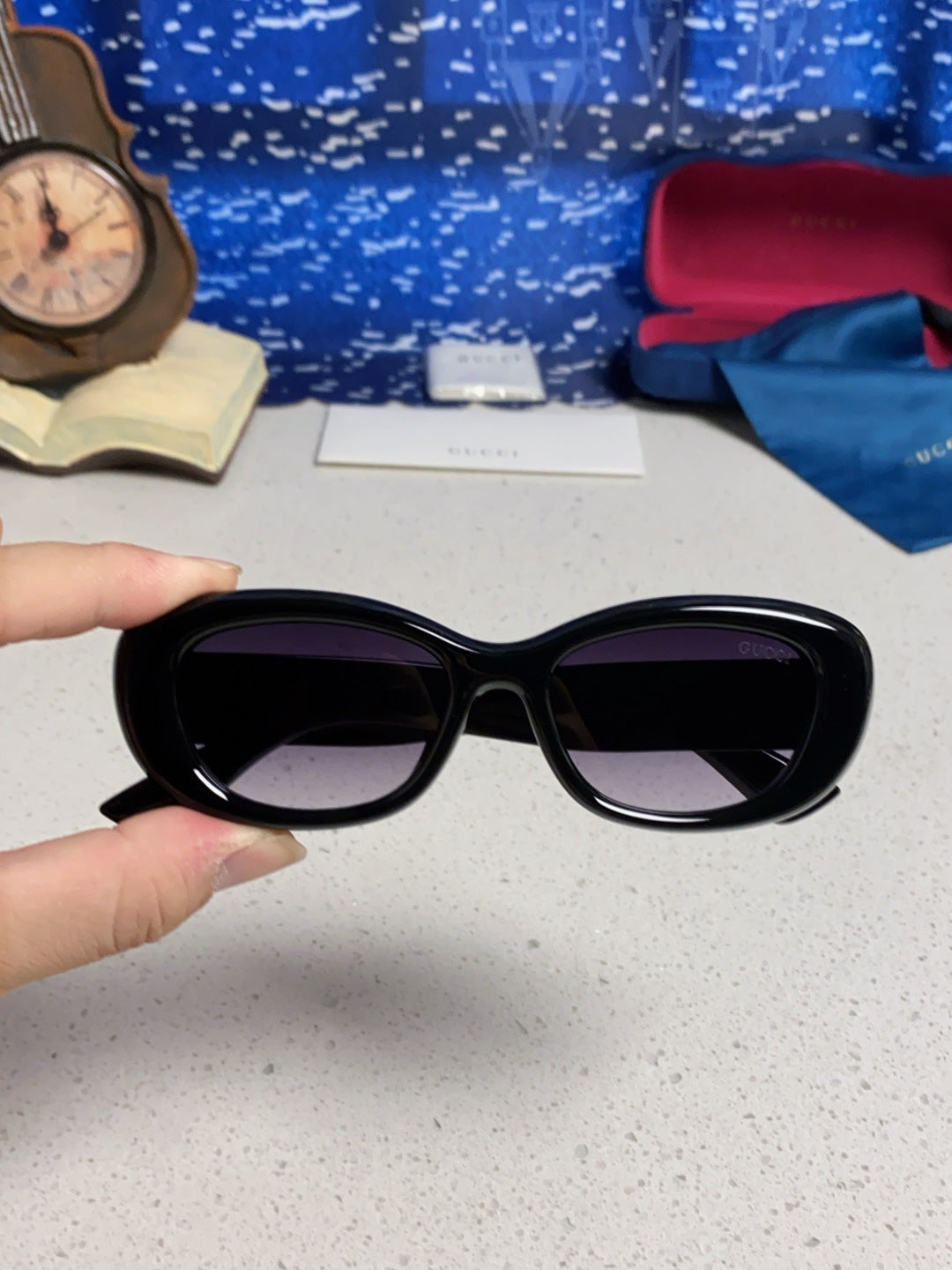 Gucci Oval Silver Lens Sunglasses for Men & Women - detail image 4
