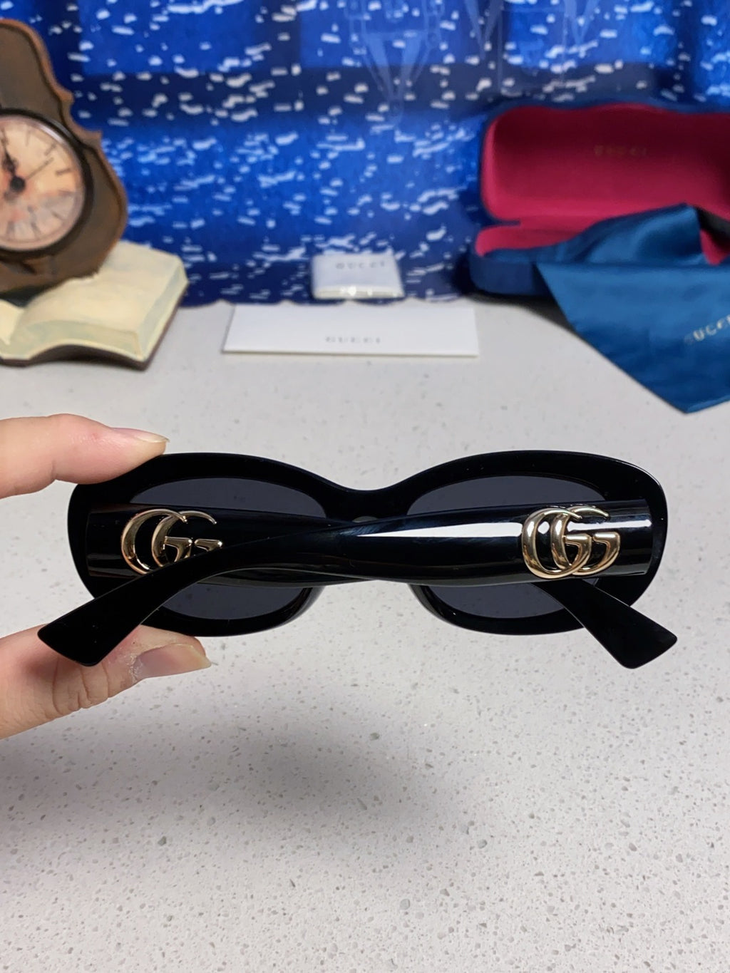 Gucci Oval Gold Lens Sunglasses for Men & Women - detail image 5