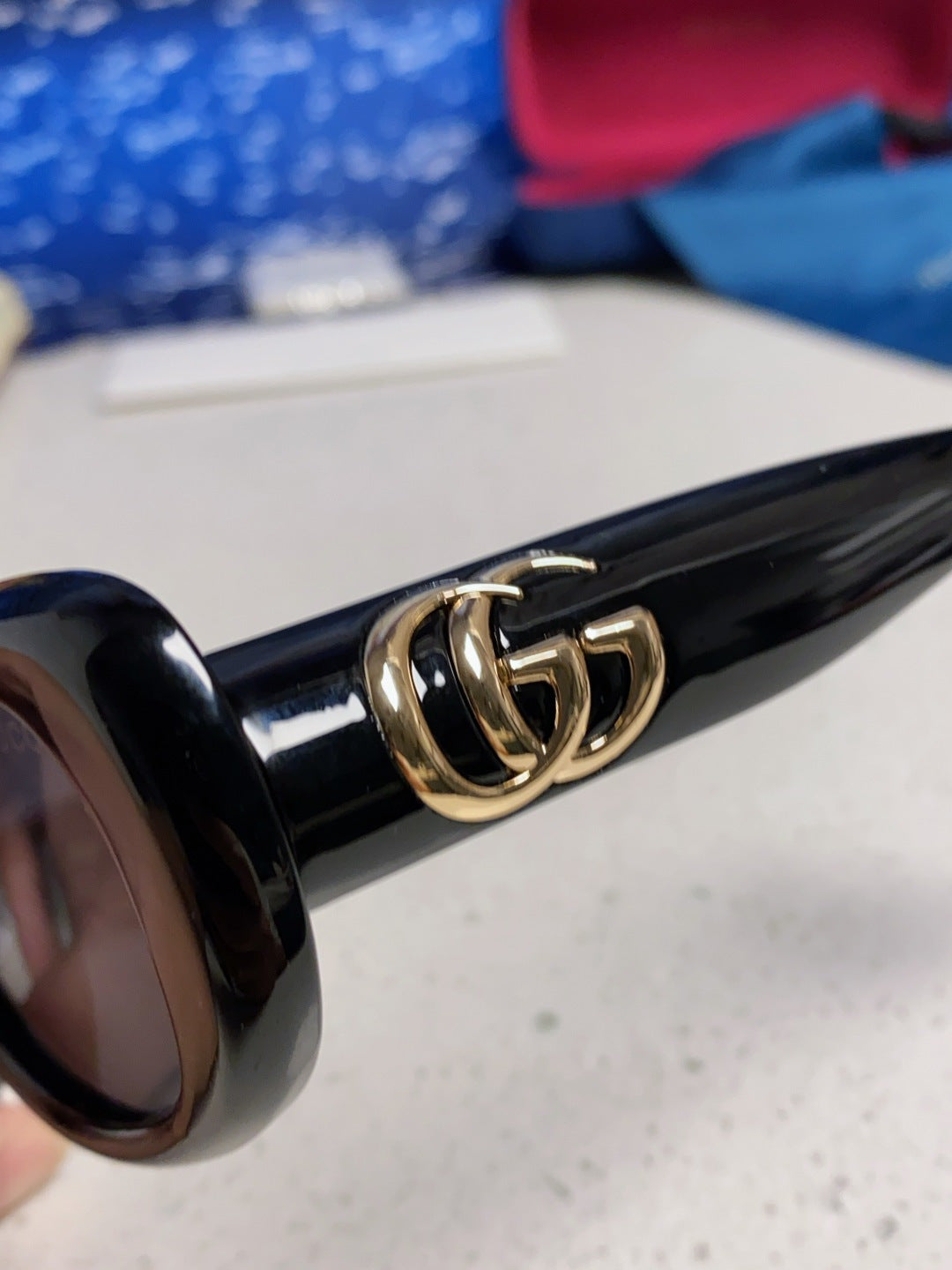 Gucci Oval Gold Lens Sunglasses for Men & Women - detail image 7