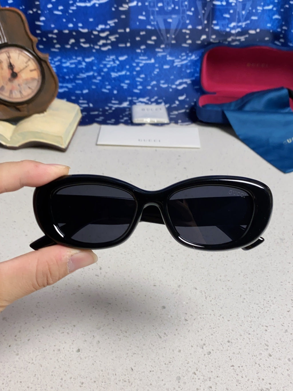 Gucci Oval Gold Lens Sunglasses for Men & Women - detail image 4