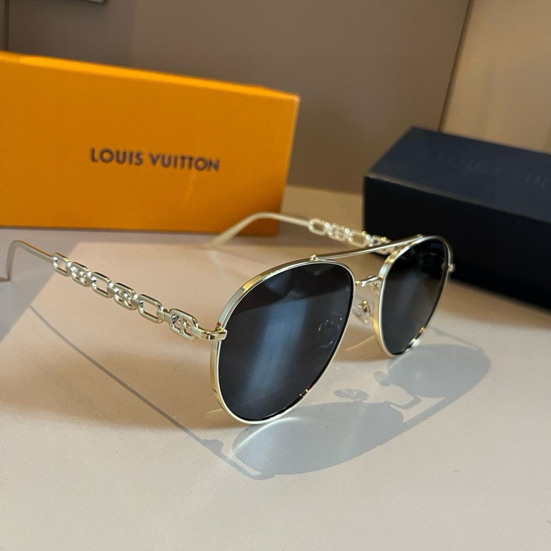 Louis Vuitton Aviator Gold Lens Sunglasses for Women