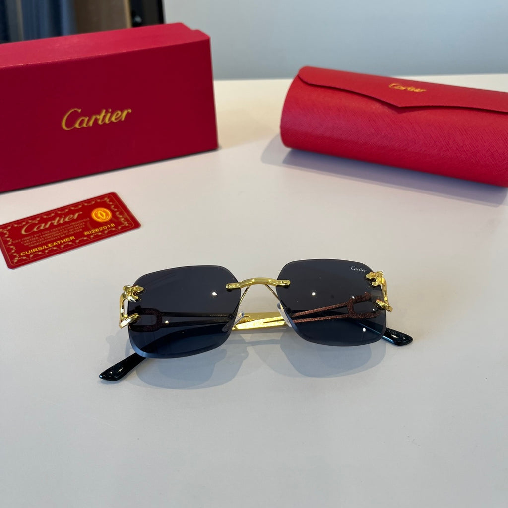 Cartier Lightweight Metal Rimless Red Lens Sunglasses for Men & Women - 465803 - detail image 8