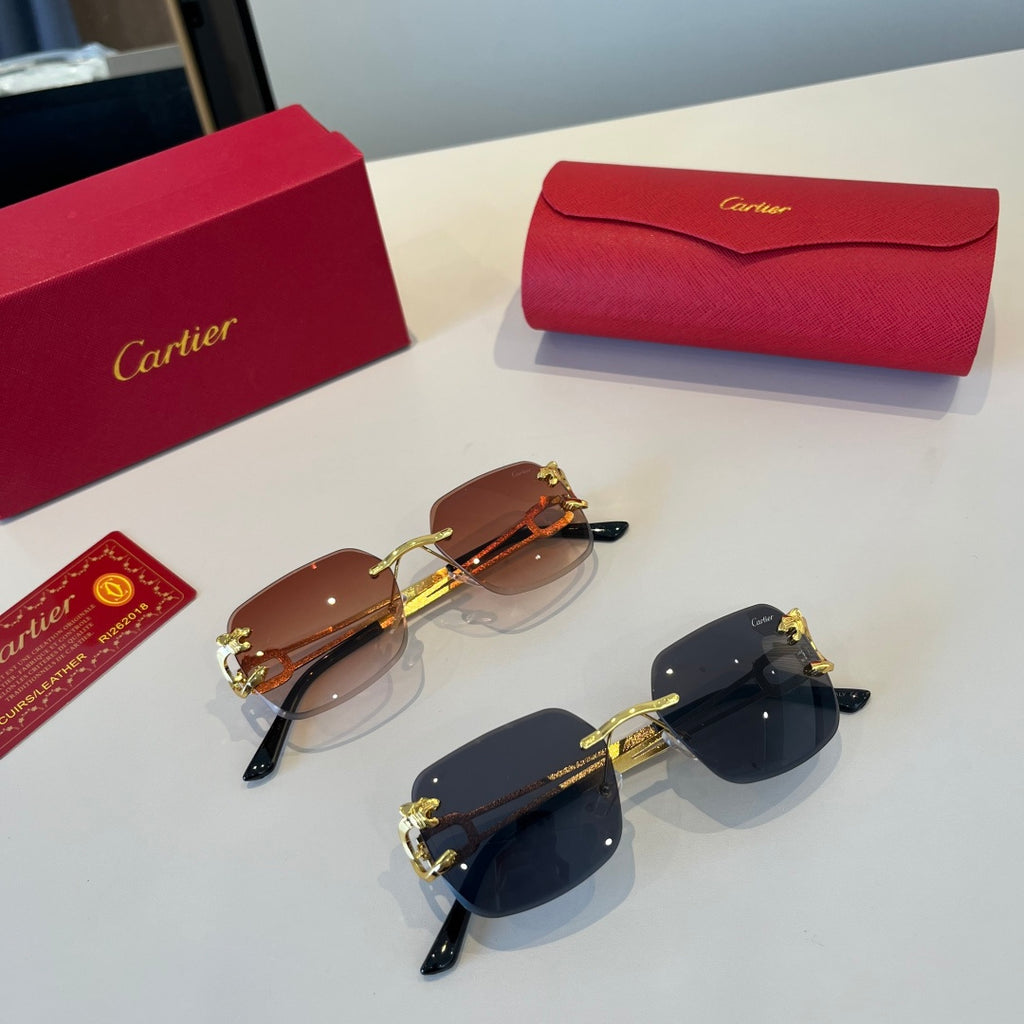 Cartier Lightweight Metal Rimless Red Lens Sunglasses for Men & Women - 449513 - detail image 9