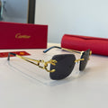Cartier Lightweight Metal Rimless Red Lens Sunglasses for Men & Women - 465803