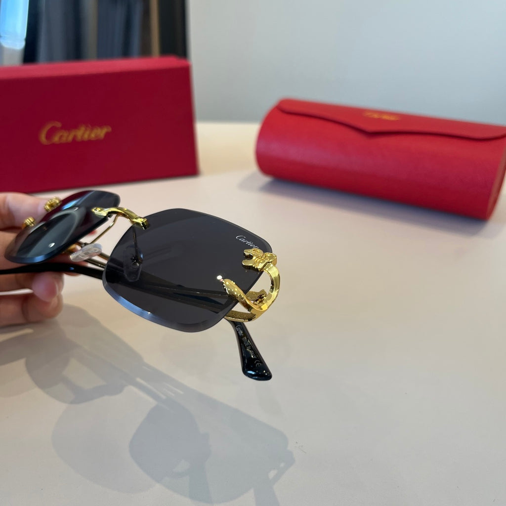 Cartier Lightweight Metal Rimless Red Lens Sunglasses for Men & Women - 449513 - detail image 6