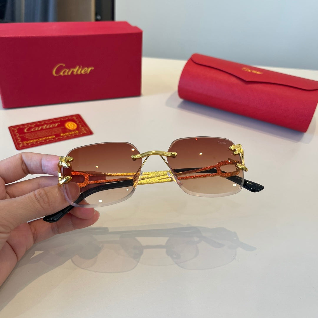 Cartier Lightweight Metal Rimless Red Lens Sunglasses for Men & Women - 449514 - detail image 7
