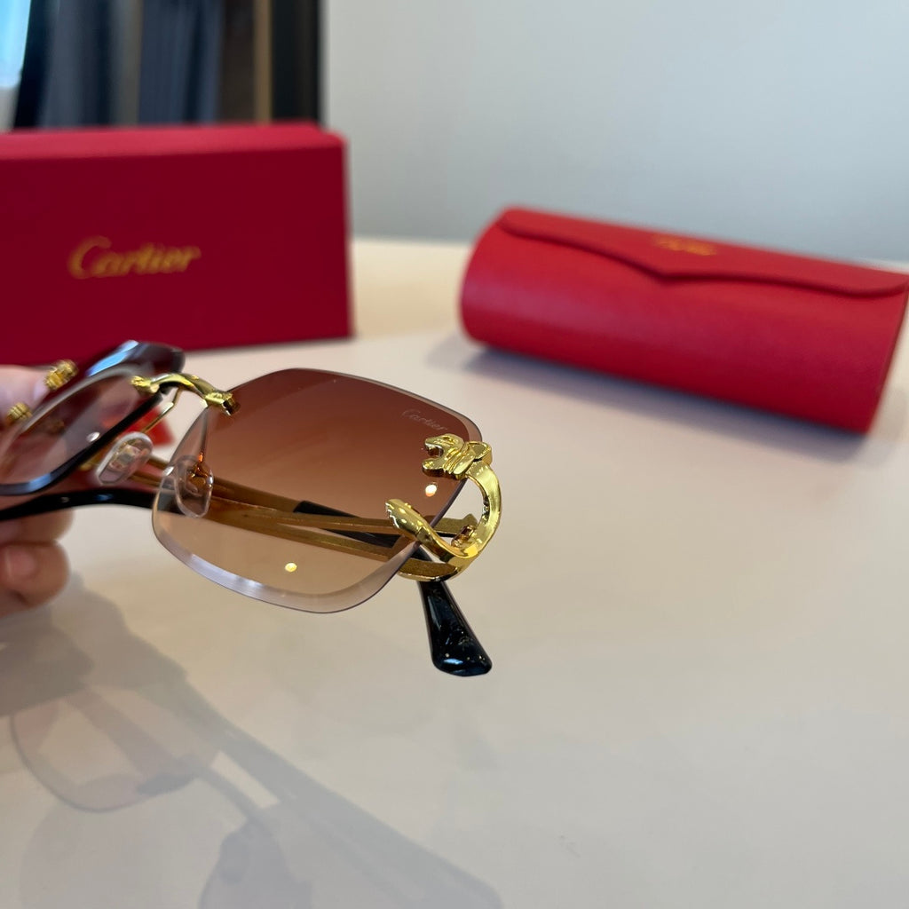 Cartier Lightweight Metal Rimless Red Lens Sunglasses for Men & Women - 465804 - detail image 6