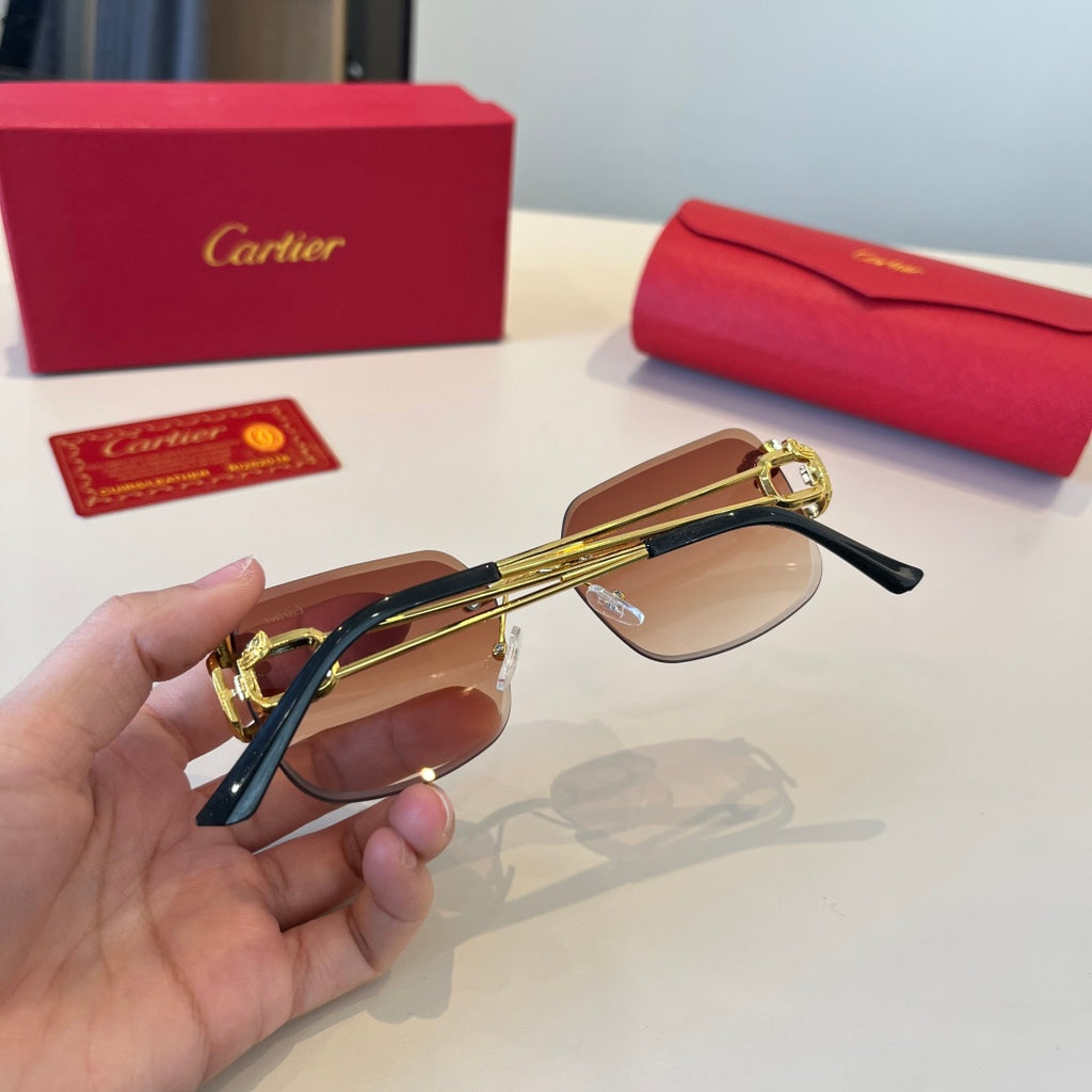 Cartier Lightweight Metal Rimless Red Lens Sunglasses for Men & Women - 465804 - detail image 4