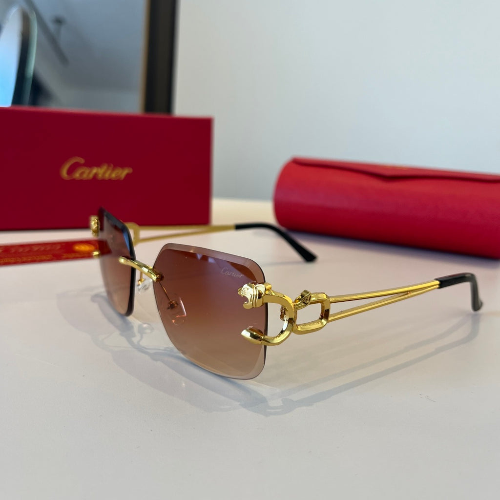 Cartier Lightweight Metal Rimless Red Lens Sunglasses for Men & Women - 449514 - detail image 3