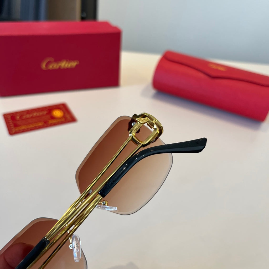 Cartier Lightweight Metal Rimless Red Lens Sunglasses for Men & Women - 465804 - detail image 5
