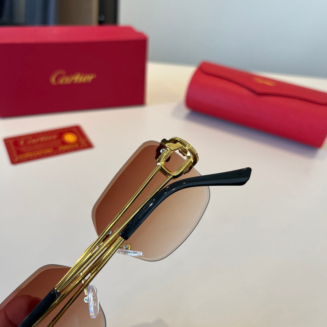 Cartier Lightweight Metal Rimless Red Lens Sunglasses for Men & Women - 449514 - detail image 5