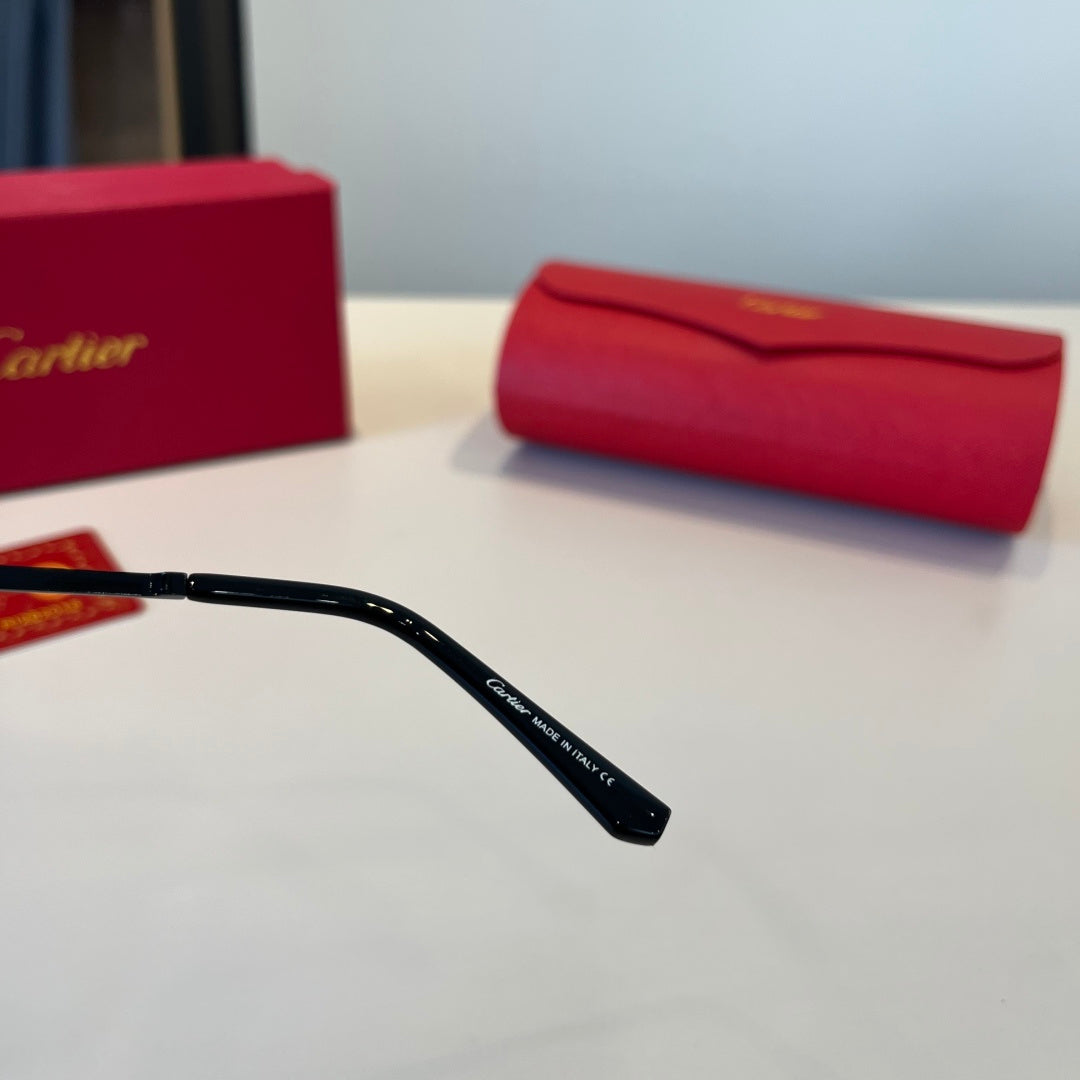 Cartier Lightweight Metal Rimless Silver Lens Sunglasses for Men & Wo - 465805 - detail image 5