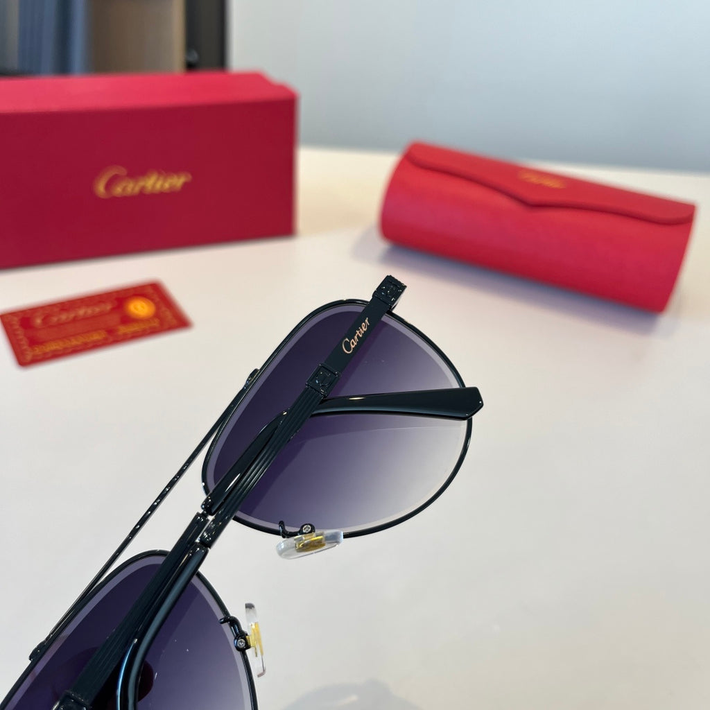 Cartier Lightweight Metal Rimless Silver Lens Sunglasses for Men & Wo - 465805 - detail image 8