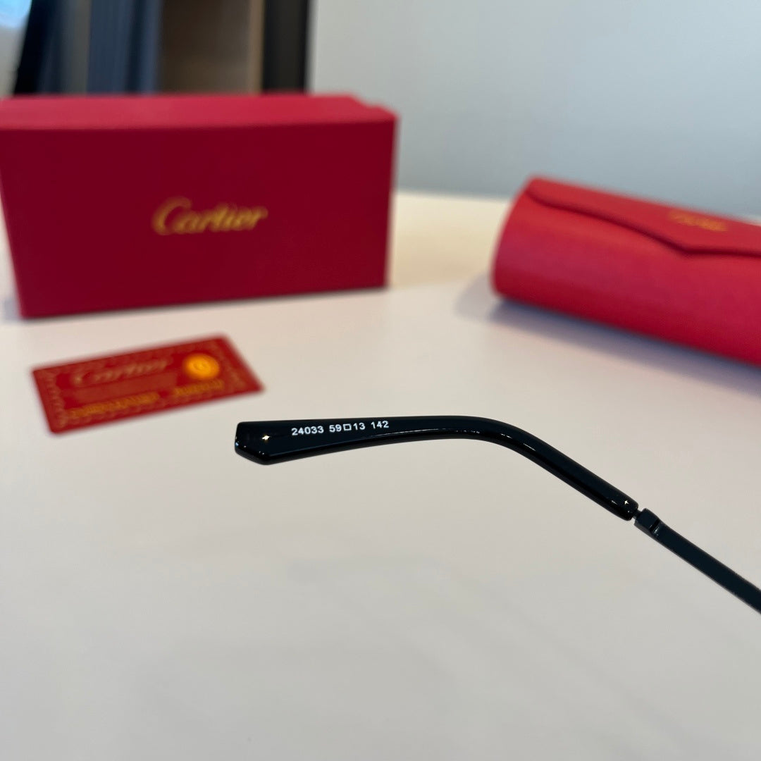Cartier Lightweight Metal Rimless Silver Lens Sunglasses for Men & Wo - 465805 - detail image 6