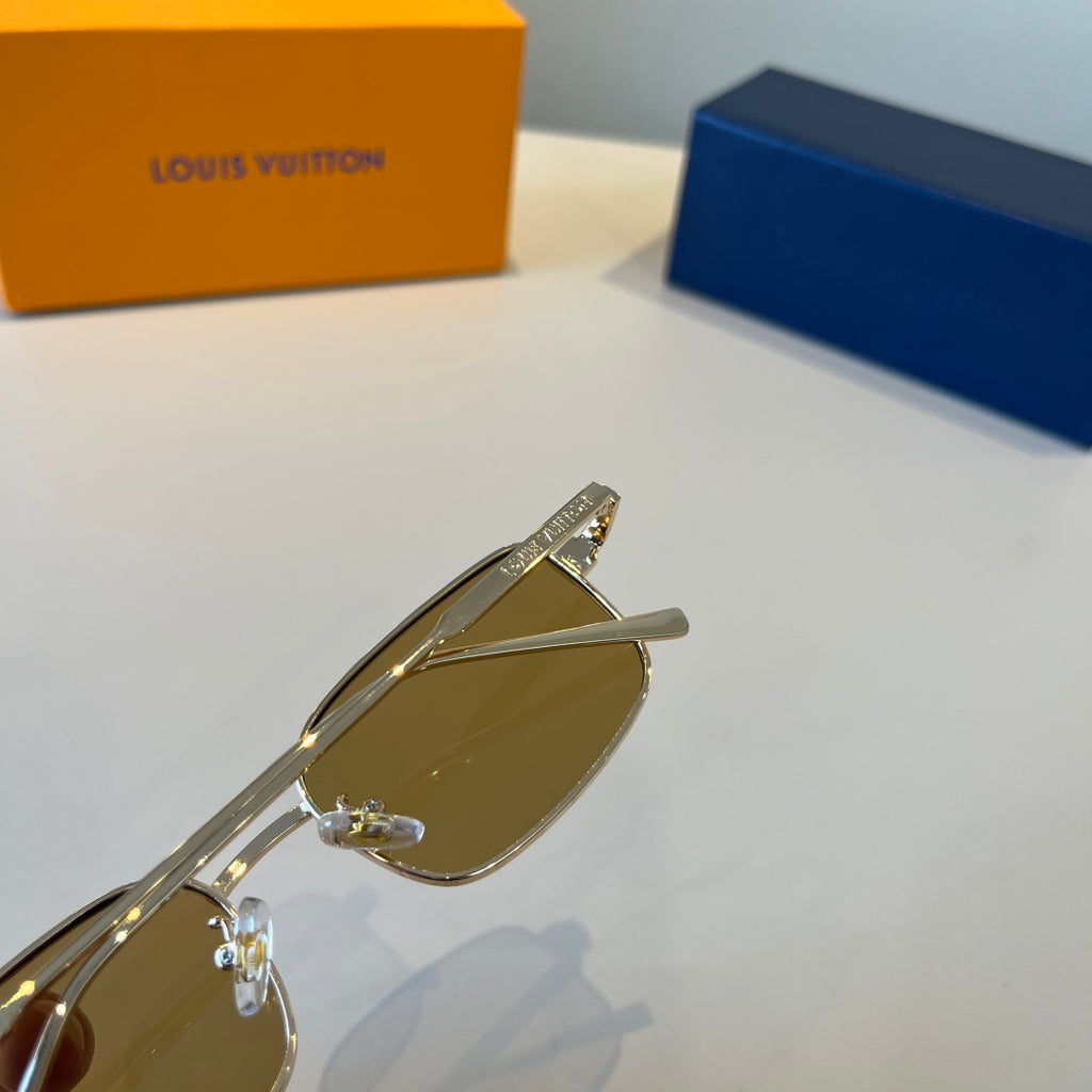 Louis Vuitton Metal Fashion Brown Lens Sunglasses for Men & Women - detail image 6