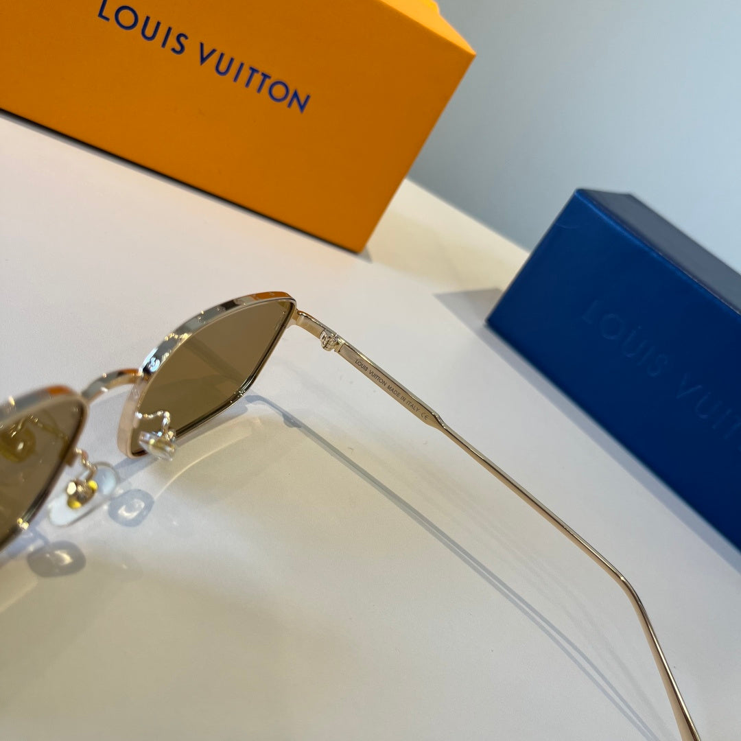 Louis Vuitton Metal Fashion Brown Lens Sunglasses for Men & Women - detail image 4