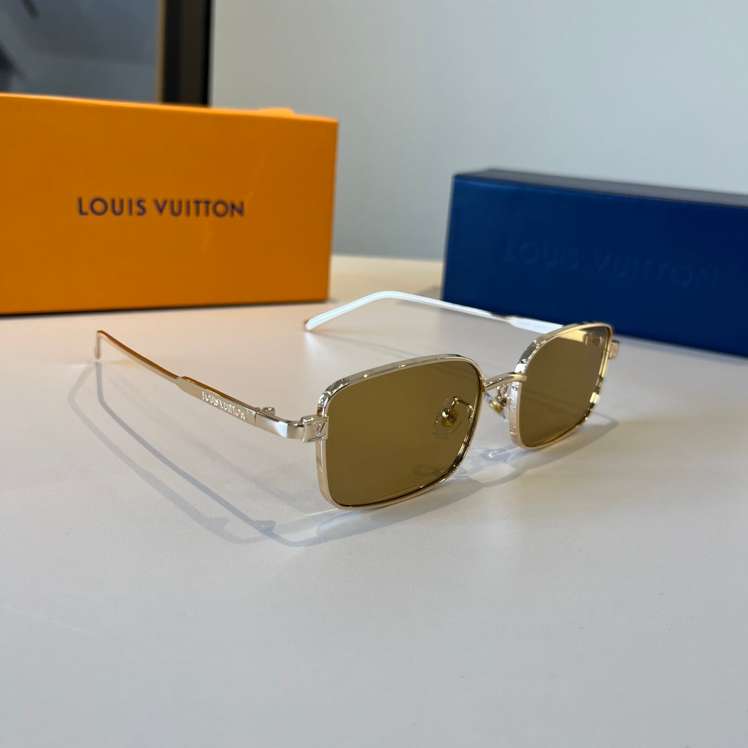Louis Vuitton Metal Fashion Brown Lens Sunglasses for Men & Women