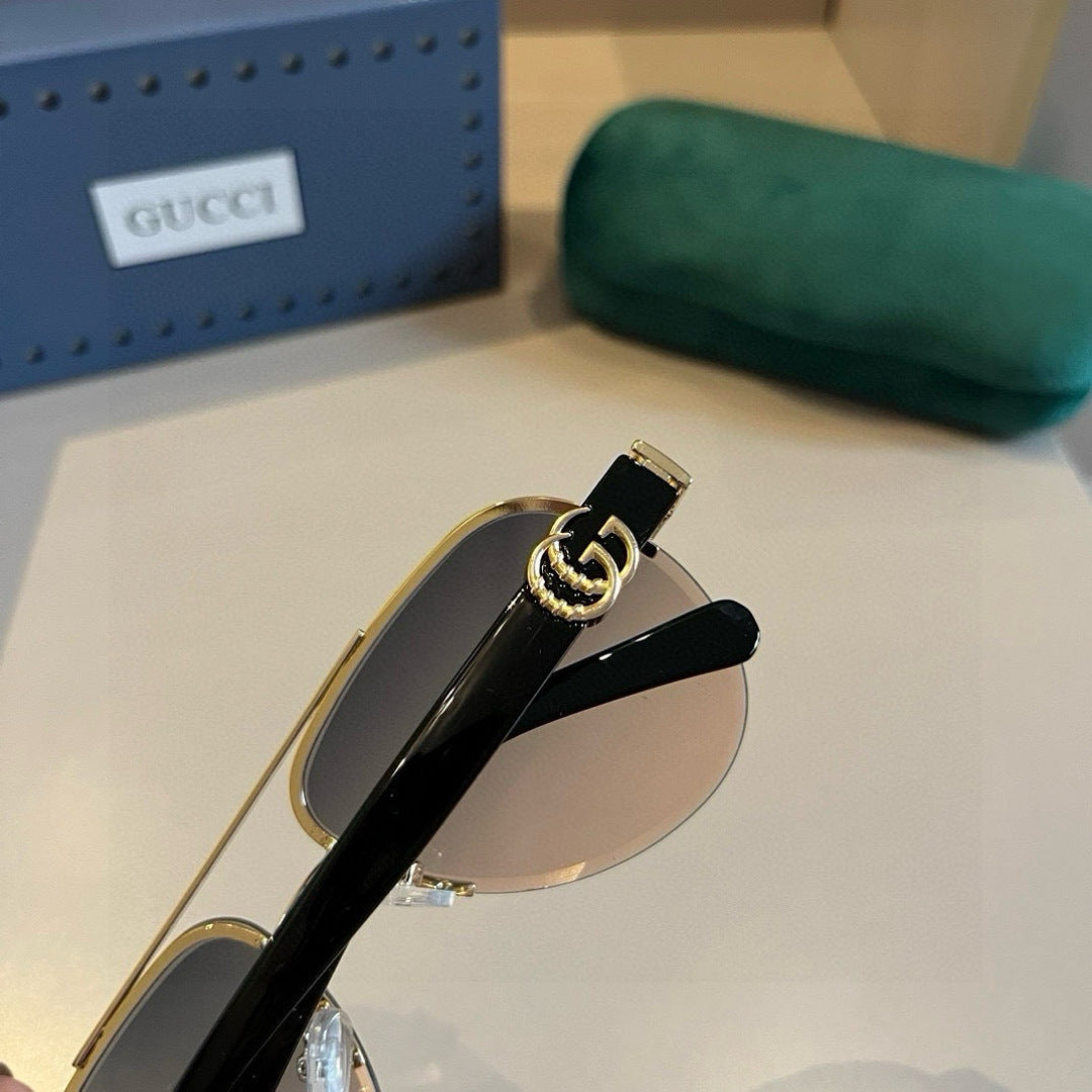 Gucci Metal Aviator Gold Lens Sunglasses for Men & Women - 464974 - detail image 5